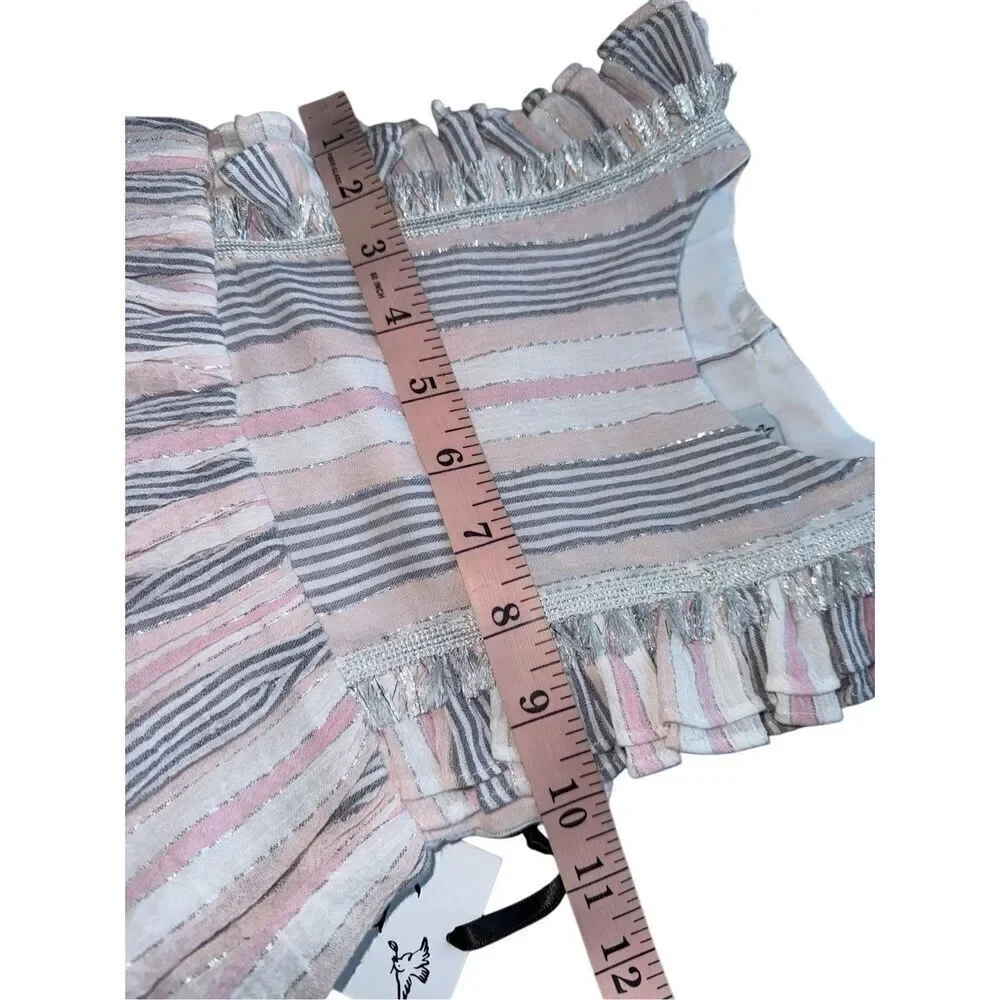Pippa & Julie Striped Ruffled Flutter Sleeve Seersucker Dress Size 2T
